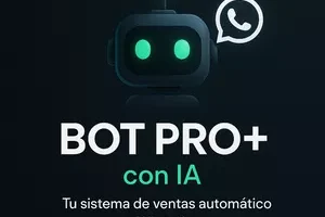 Imagen de un robot con el nombre del curso y el símbolo de Whatsapp