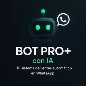 Imagen de un robot con el nombre del curso y el símbolo de Whatsapp