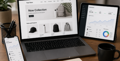 Herramientas para usar dropshipping: ordenador, tablet, móvil.