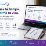 ProductiVIDA. Imagen del título con ordenador y un cuaderno tipo agenda.